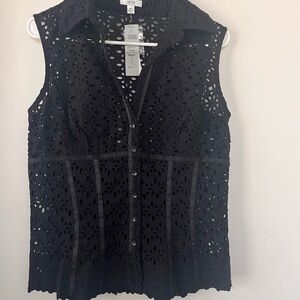 NWT Cache Black Sleeveless Blouse